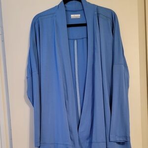 Columbia Cardigan Pfg Blue Knit Open Light Weight Women Spotry 1x